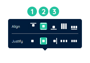 Toolbar values flex-start / center / flex-end